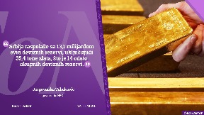 Srbija ima 35,4 tone zlata